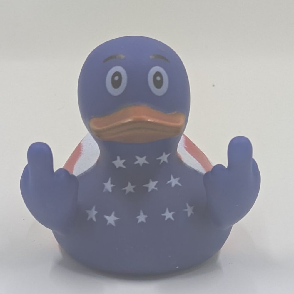Middle Finger Duck Rubber Ducks Finge Usa Flag Pattern